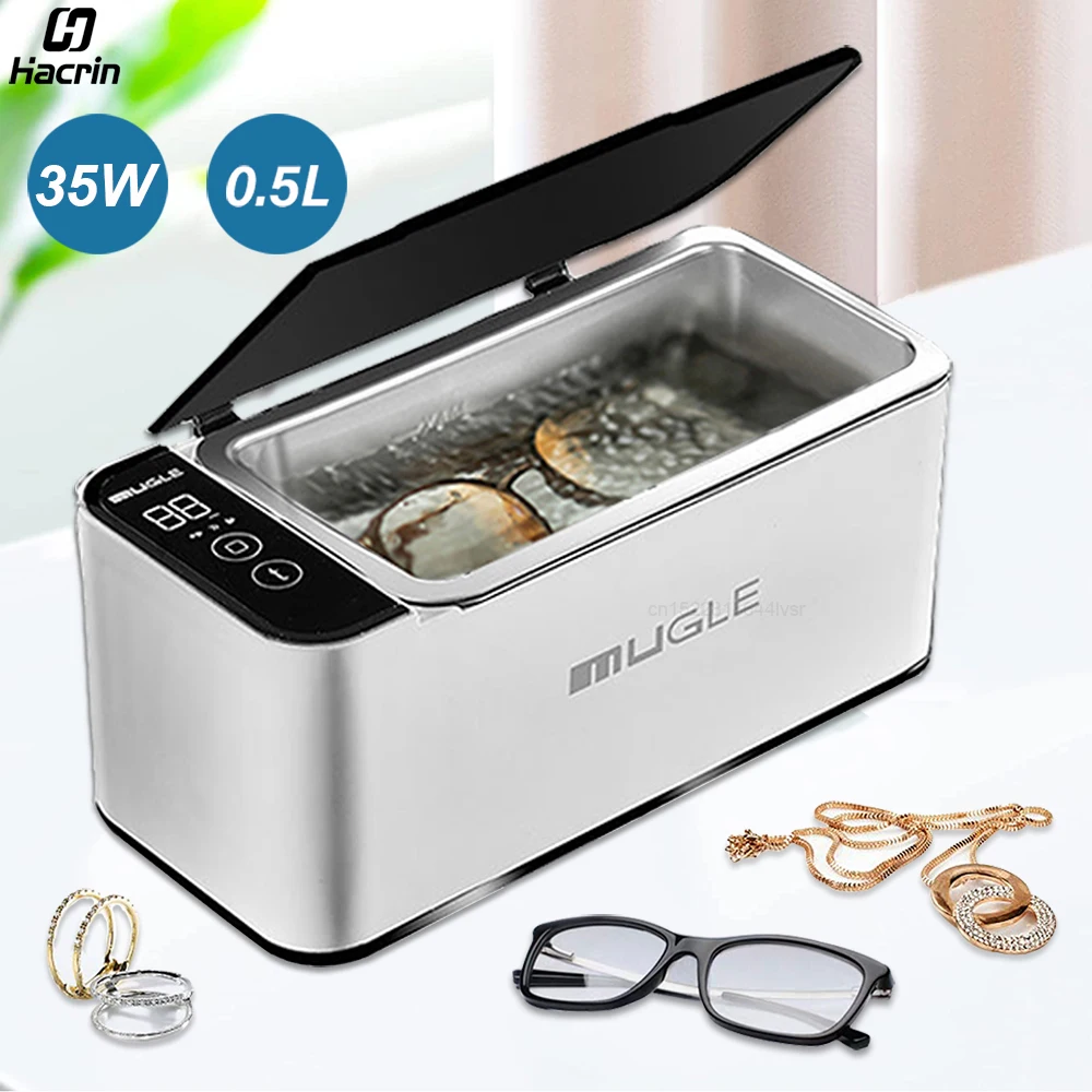 UltrasonicCleaner35WUltrasonicGlassesJewelryCleaner500ML