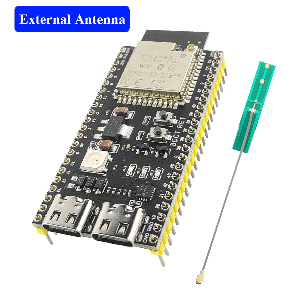 ตัวเลือกสินค้า บอร์ดพัฒนา ESP32-S3 โมดูลอัจฉริยะ 2.4G Wifi Bluetooth 44Pin Type-C