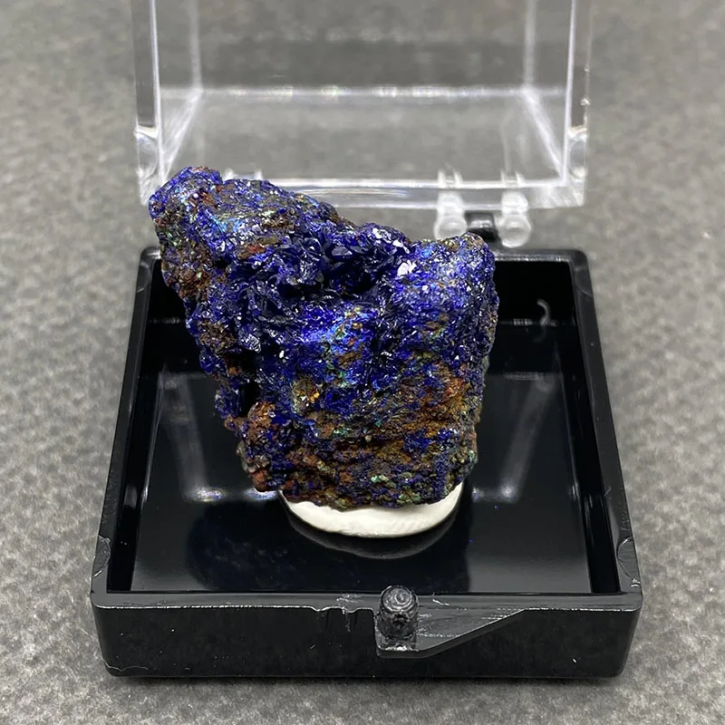 100% natural azurite and malachite symbiotic raw stone mineral specimen healing crystal gem collection +Box size：35*35*35mm
