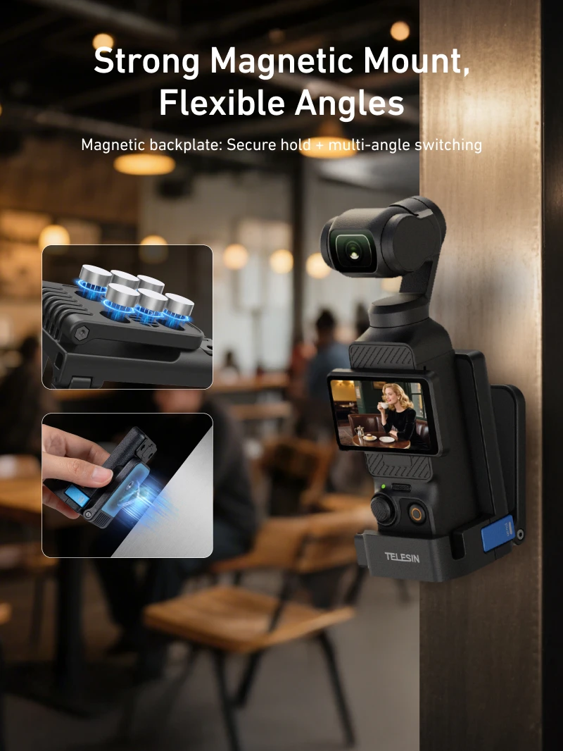 Magnetic Quick Release Suction Bracket For Pocket 3 Aluminum Alloy Stand Adapte