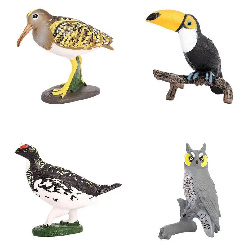 

Realistic Animal Figurine Bird Model Decorative Mini Cute Parrot Bird Animal Action Figure Learning Education Bird Gift Toys