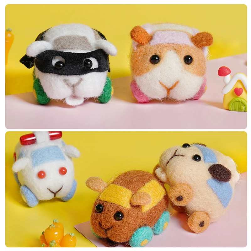 MIUSIE Cute Animal Felt Kit Non Finished DIY Felting Materials Handmade DIY  Craft Plush Doll Wool Felt Material Set - AliExpress