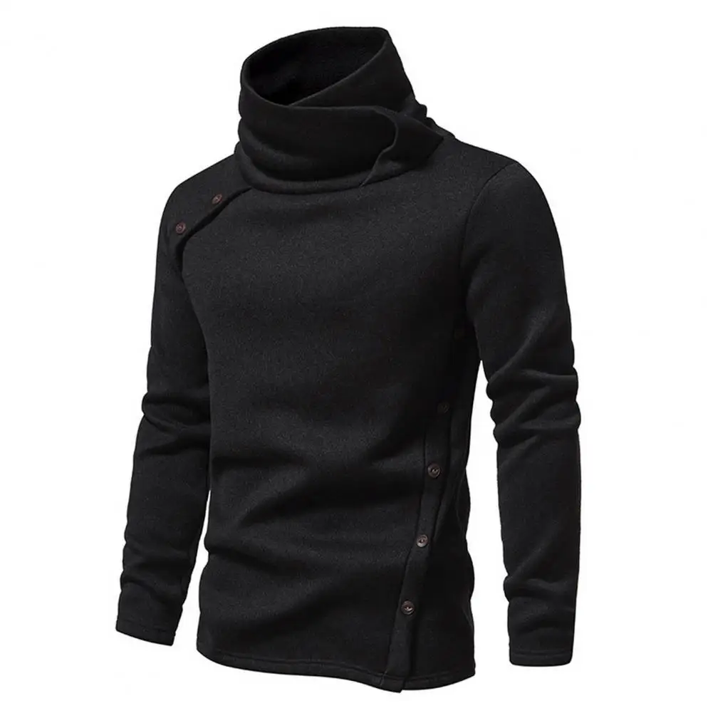 

Men Fall Sweater Men Sweatshirt Men's High Piled Collar Knitted Sweatshirt Warm Thick Pullover for Fall Winter Long Sleeve Mid