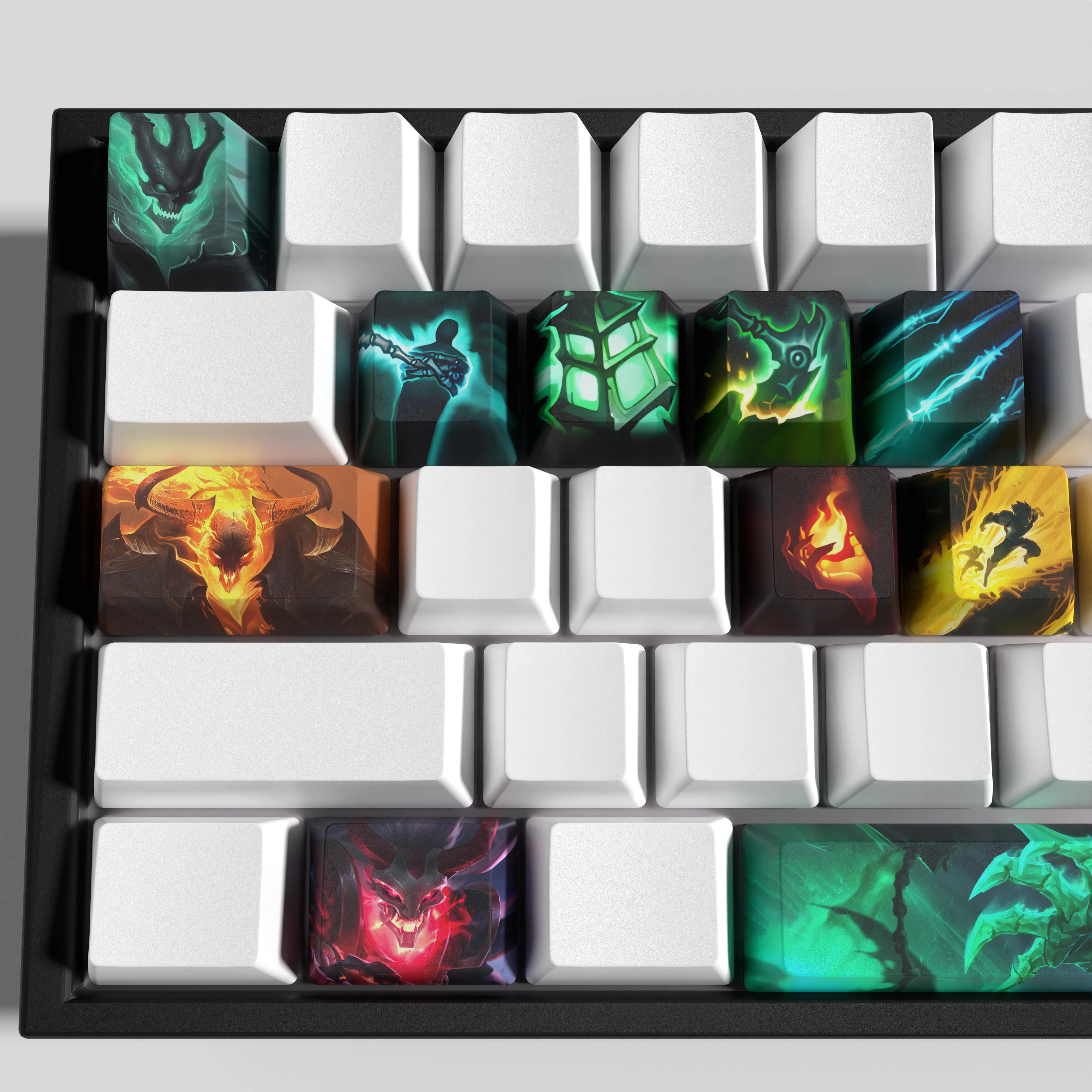 League of Legends Thresh Game Keycaps Perfil Oem Pbt Dye Sub 12 Chaves - Imagem 5