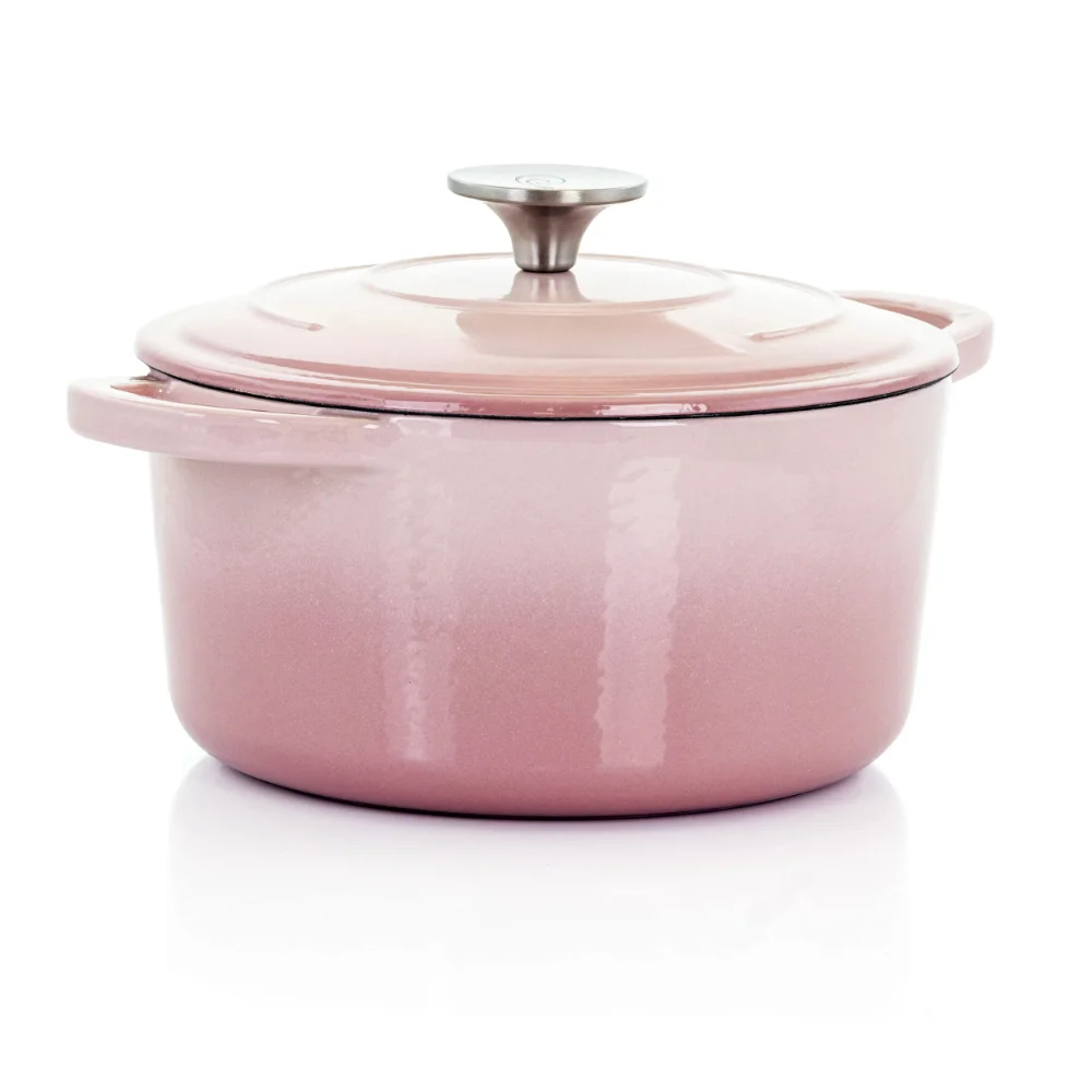 

Artisan 2 Piece 3 Quarts Enamled Cast Iron Dutch Oven In Blush Pink Kitchen Cookware