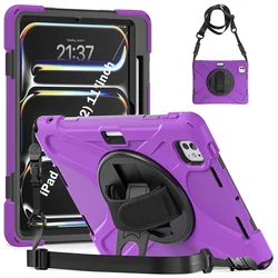 Ultimate Kickstand Shockproof Tablet Case with Shoulder Strap - Durable Protection and Hands-Free Convenience for iPad (A16) 11th 11 (Purple)