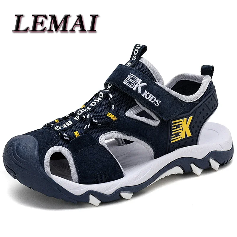 Children Boys Sandals Sport Leather Cut-outs Child Summer Big Boy Beach Sandals Children's Shoes Kids Canvas Rain Flats