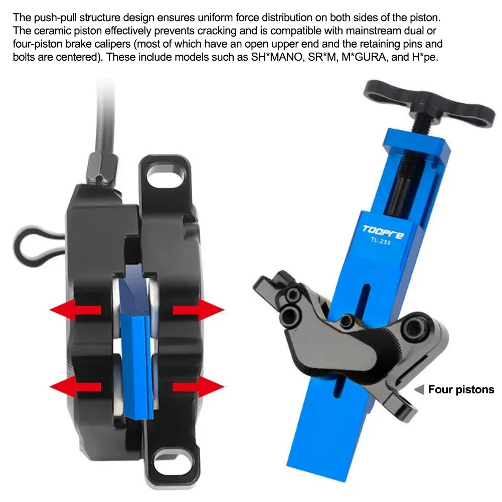Bicycle Caliper Hydraulic Brake Piston Press Maintenance Repair Tool Reset Retracting Brake Caliper for Road Mountain Bicycle
