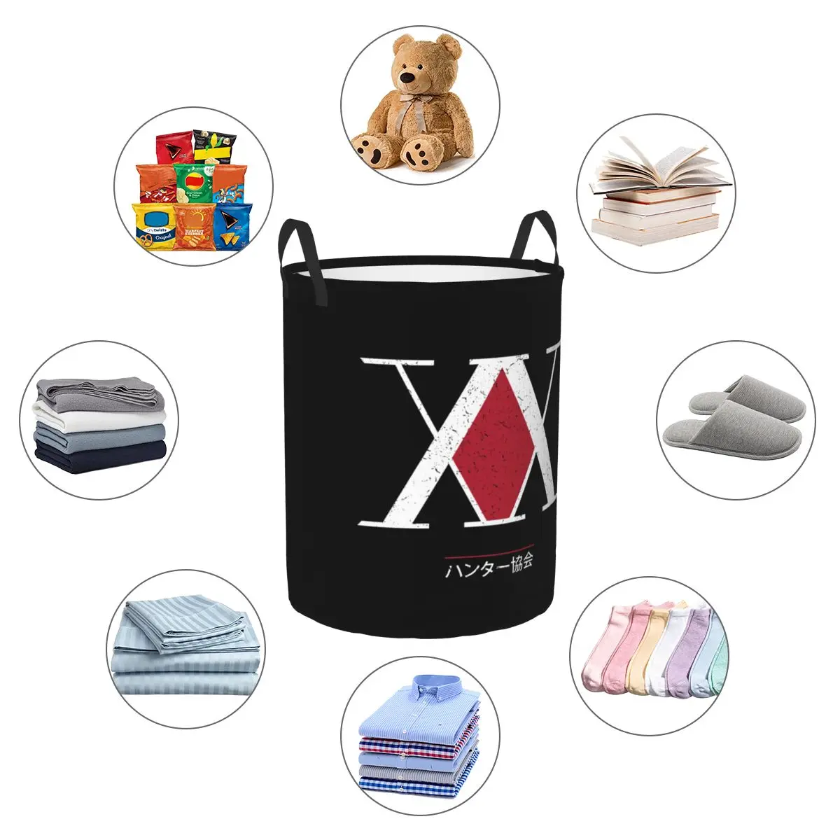 Custom Hunter X Hunter Association Laundry Basket Collapsible Japanese Anime Manga Hxh Clothes Hamper for  Kids Toys Storage Bin 5
