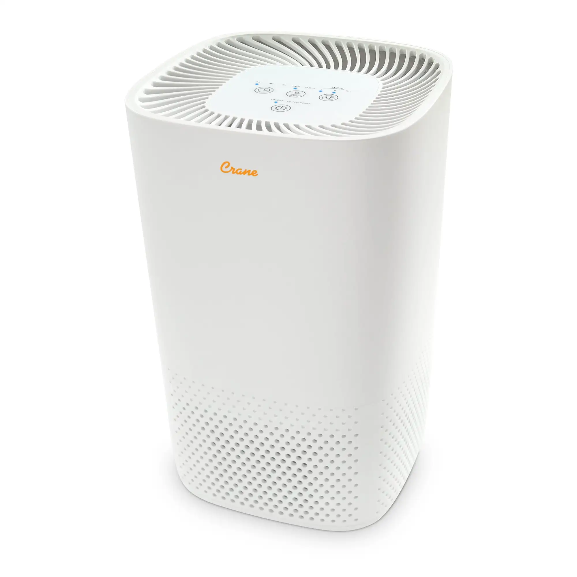 

Crane True HEPA Air Purifier with UV Light, 250 Sq Feet Coverage, Multiple Functions, White smart air purifier air purifiers