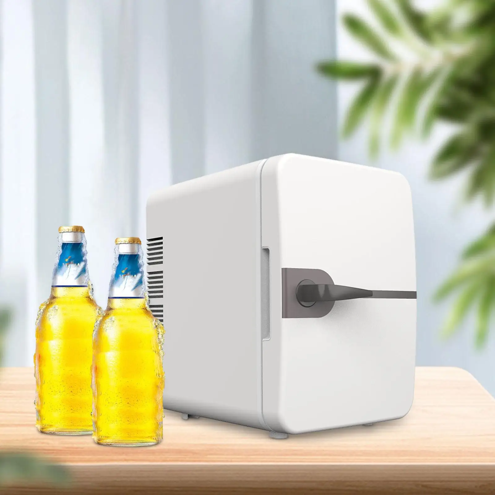 6L Mini Fridge Freestanding Beverage Refrigerator Cooler Adjustable Temperature USB Plug for Livingroom Dorm Bedroom Desktop