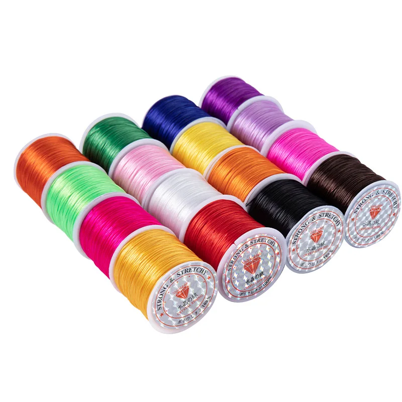 0.8mm Flat Crystal Elastic Thread Cords Rubber Stretchy Cord Rope For Jewelry Making Beading Bracelet Necklace String 60m/roll elastic cord for jewelry