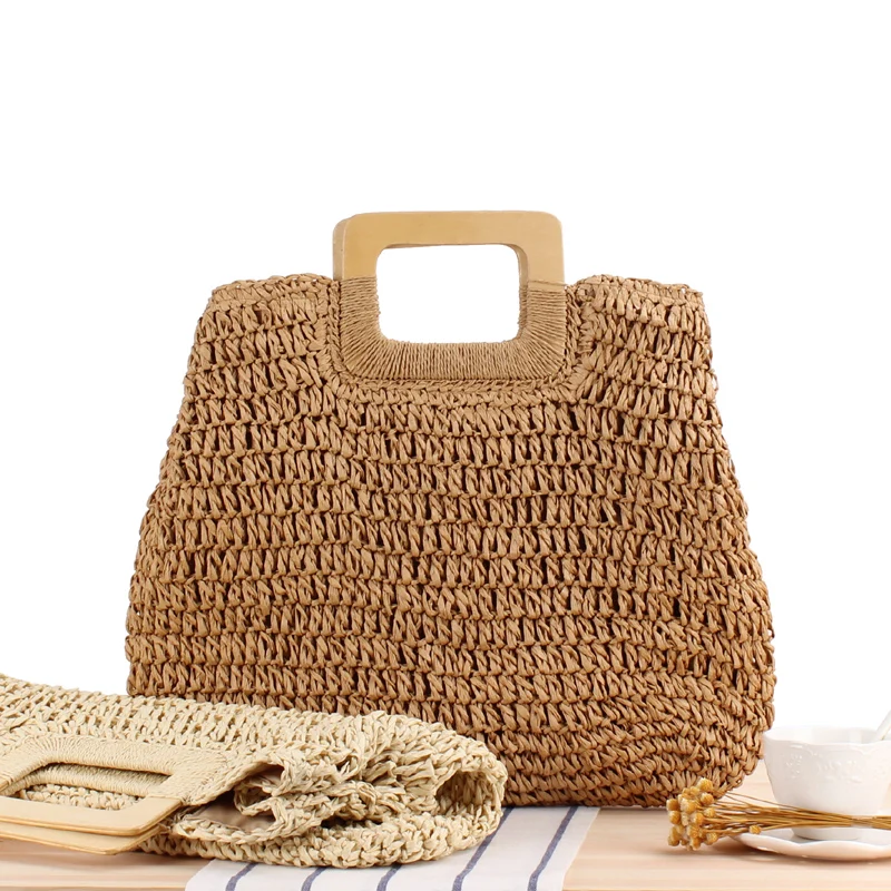 Source 2022 Round Macrame Straw Beach Bag Women Vintage Boho Rattan Summer  Vacation Sling Bags on m.