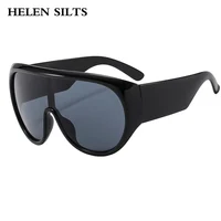 Marque de luxe rétro grand cadre femmes lunettes de soleil couleur thé carré pilote nuances UV400 Cool hommes une pièce lunettes de soleil 5