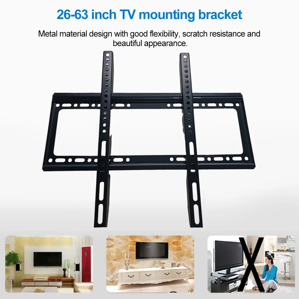 조절식 TV 벽 마운트 브래킷, 레벨 로우 프로파일 평면 TV 벽 마운트, LCD LED 모니터용 모니터 거치대, 26-63 인치