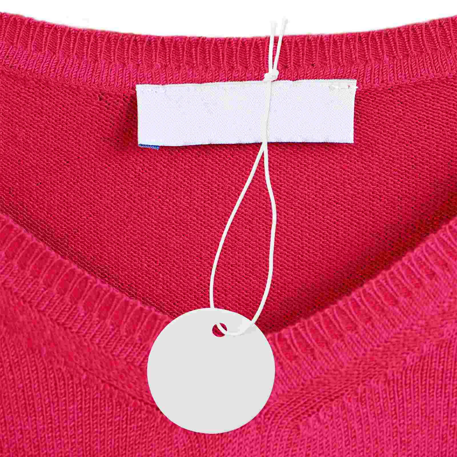 

100 Pcs Labels Elastic Rope Tag Clothing Price Tags Necklace Blank Marking Paper