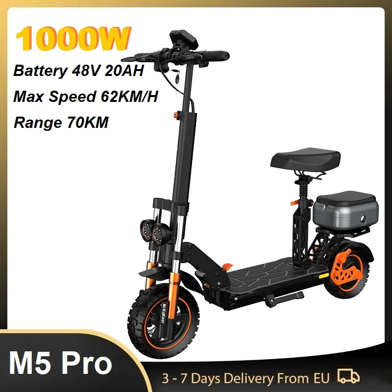M5 Pro 1000W Electric Scooter for Adults 48V 20AH 62KM/H Idle Max Speed