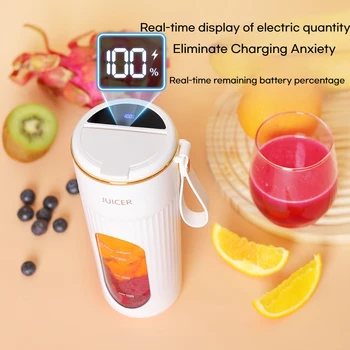 Upgraded Wireless Juicer with 14-Blade 304 Stainless Steel Blades, Smart Battery Display, Portable Juicing Cup 1