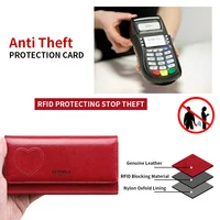 RFID anti-theft brush and demagnetization long handbag, large capacity integrated card bag, multi-functional wallet, leather cow - Image 4