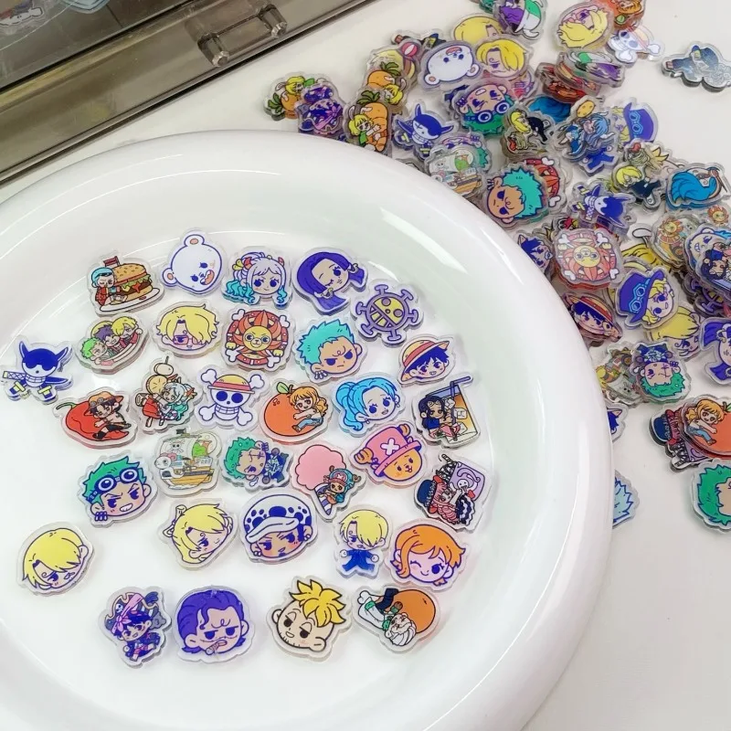 One Piece 2cm Acrylic Sheet Mixed DIY Patch Hand-made High-looking Student Gift Double-sided Mask Transparent Keychain Pendant