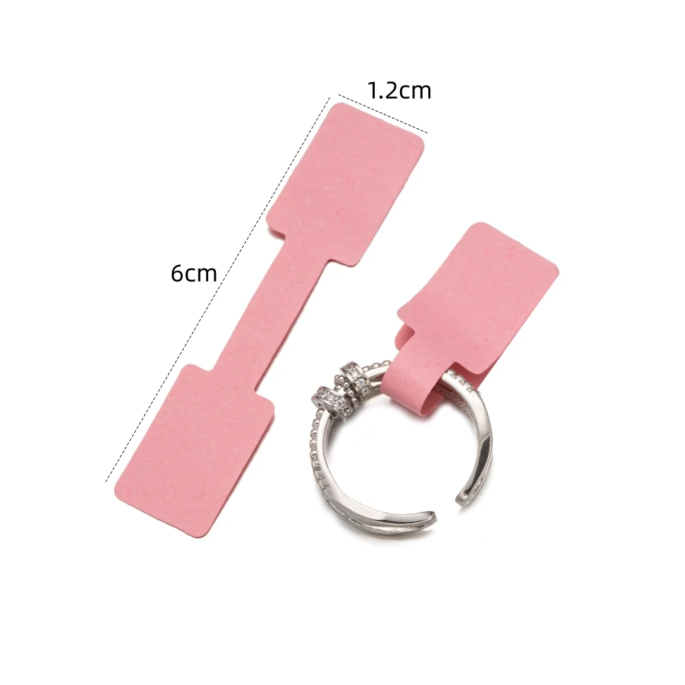 Rectangle Blank Jewelry Price Tags - Self Adhesive Barbell Sticker Cards for Display and Packaging