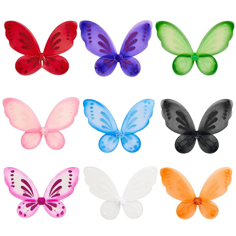 Kids Baby Girls Butterfly Fairy Wings Multi Colors Shine Lovely Halloween Costume Party Supplies
