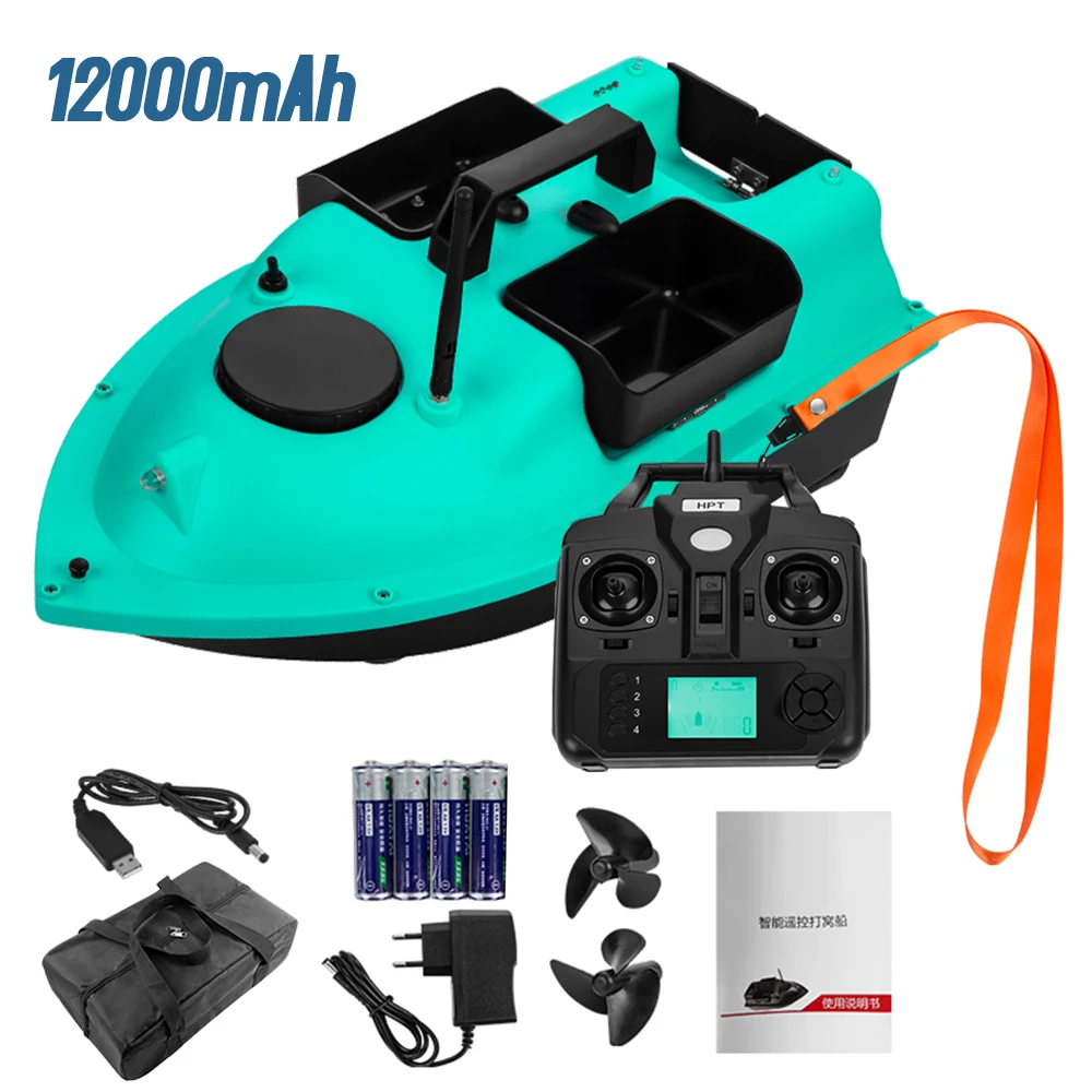 Bateau à appâts de pêche GPS 12000 mAh avec 3 compartiments à appâts Bateau à appâts de pêche GPS 12000 mAh avec 3 compartiments à appâts