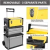 Rolling Tool Box Portable Metal Toolbox Organizer with Wheels and 2 Drawers Separate Rolling Upright Trolley Tool Chest 2