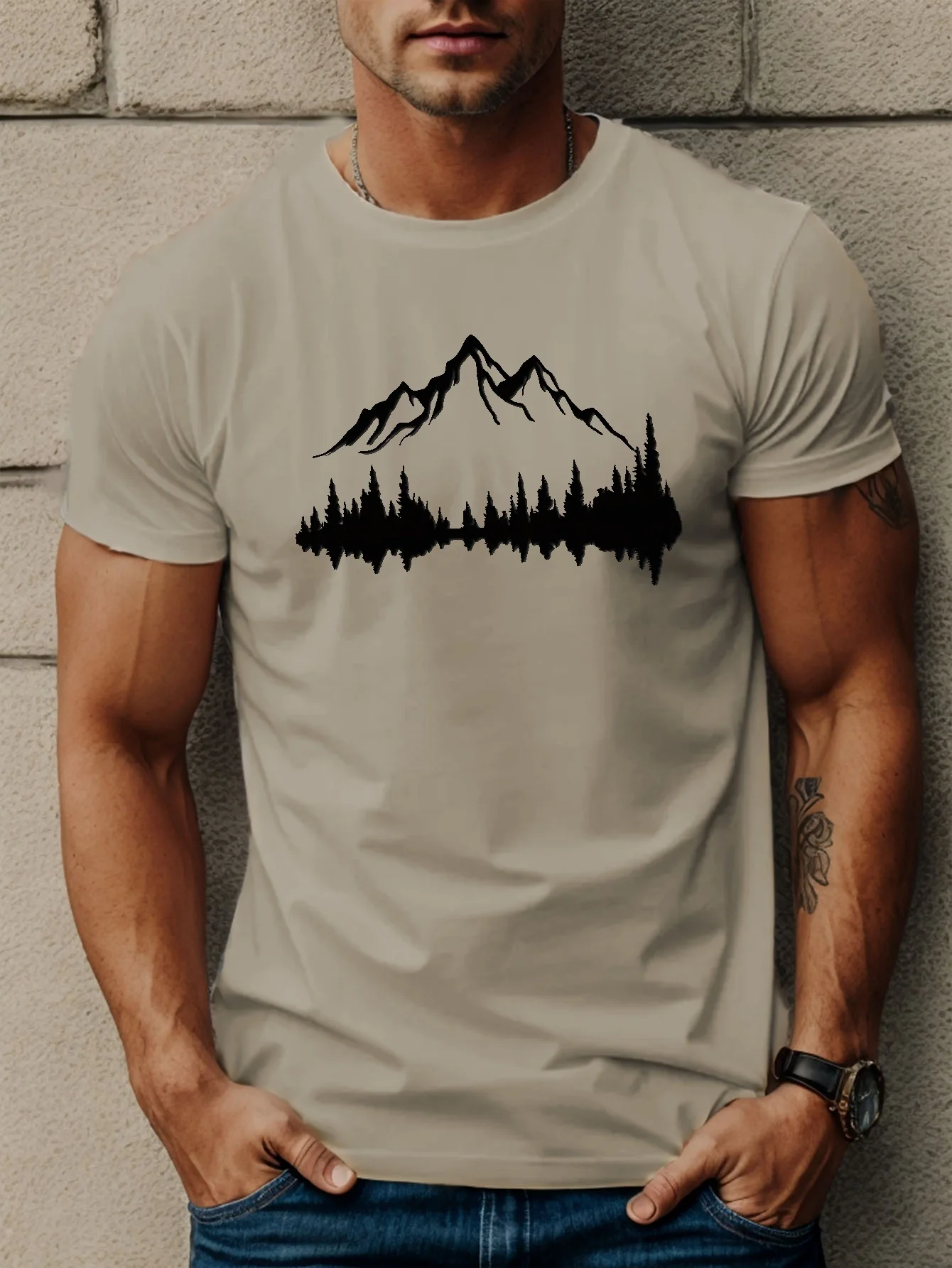 T-shirt Homme Smiling Face - Coupe Oversize, Imprimé Vintage, 100% Coton, Pour Streetwear Et Sport