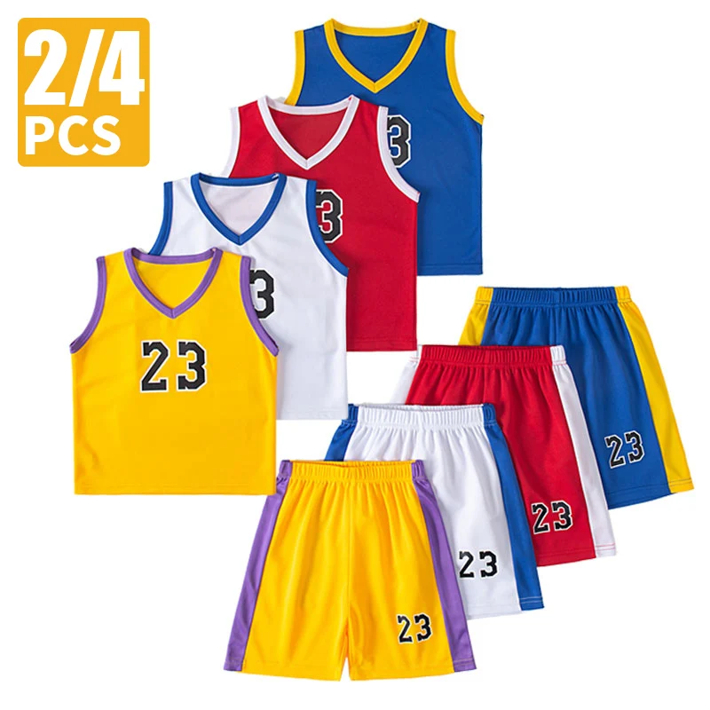 2/4 Pieces Of Summer Children’s Quick-drying Sports Suit Boys Running Vest girls Casual Joker Shorts Breathable Short Sleeves Baby & Maternity