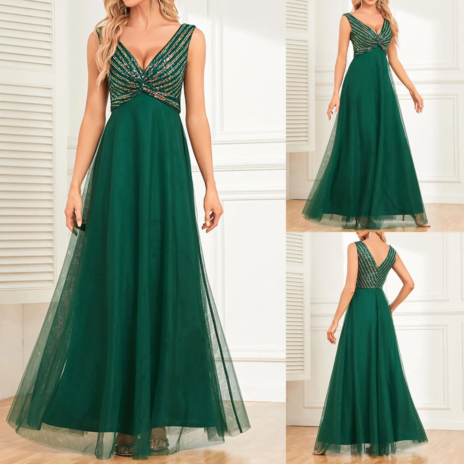 

Long Sleeve Lace Dress Women's Sexy Sequin Dress Wrap V Neck Ruched Bodycon Spaghetti Straps Cocktail Party Night Club Dresses