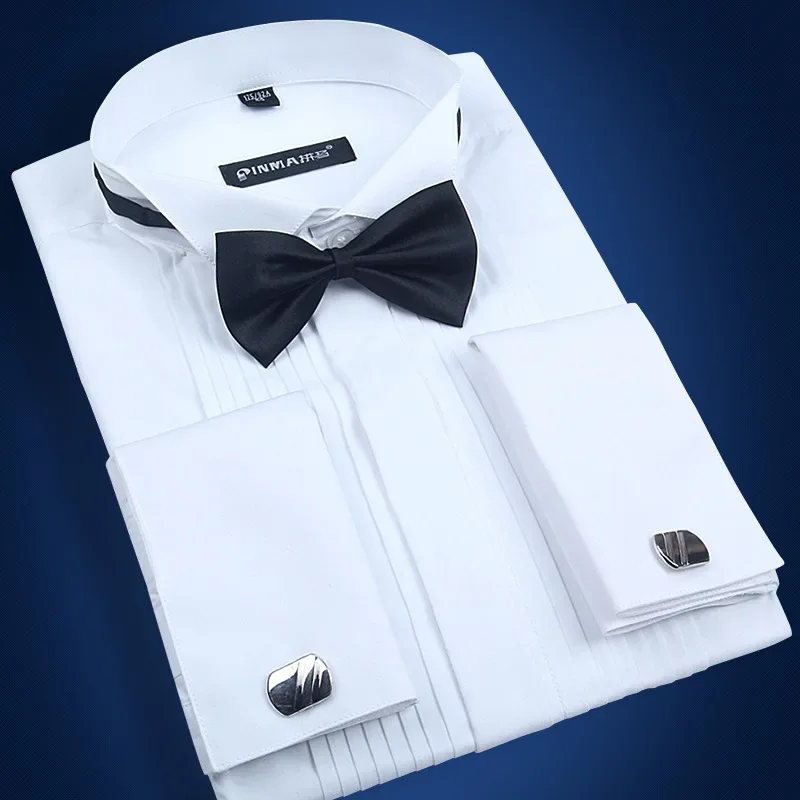 HOO the groom to get married High-grade cotton shirt man swallows brought French cufflinks wedding long-sleeved shirt