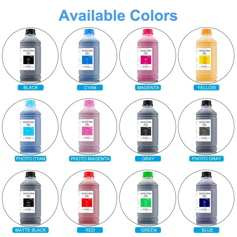 1000ML Pigment Ink For Canon PFI 107 120 320 102 104 701 703 704 706 707 710 206 106 306 Cartridge TM-200 205 300 305 Printer - 2