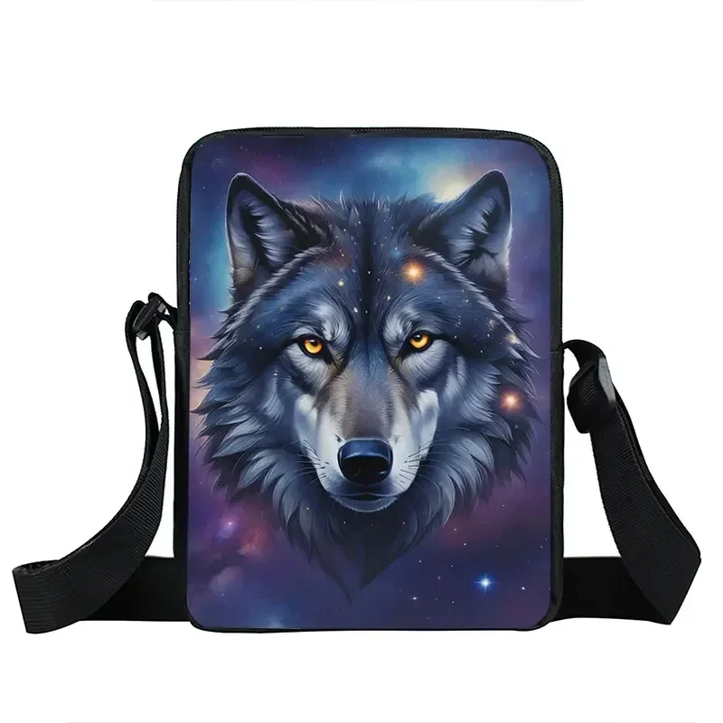 

Wolf Under The Moonlight Messenger Bag Howling Wolf Pattern Crossbody Bag Key Phone Holder Shoulder Bags Travel Women Handbags