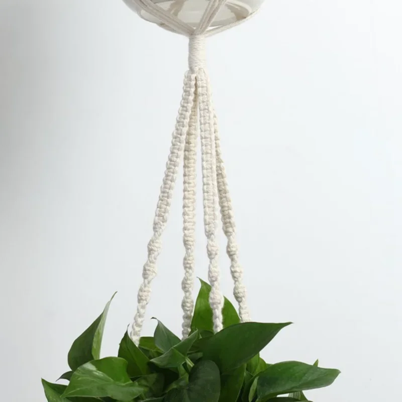 6 Pack Macrame Plant Hangers - 3 Sizes Jute Rope Hanging Planter Holders For Indoor