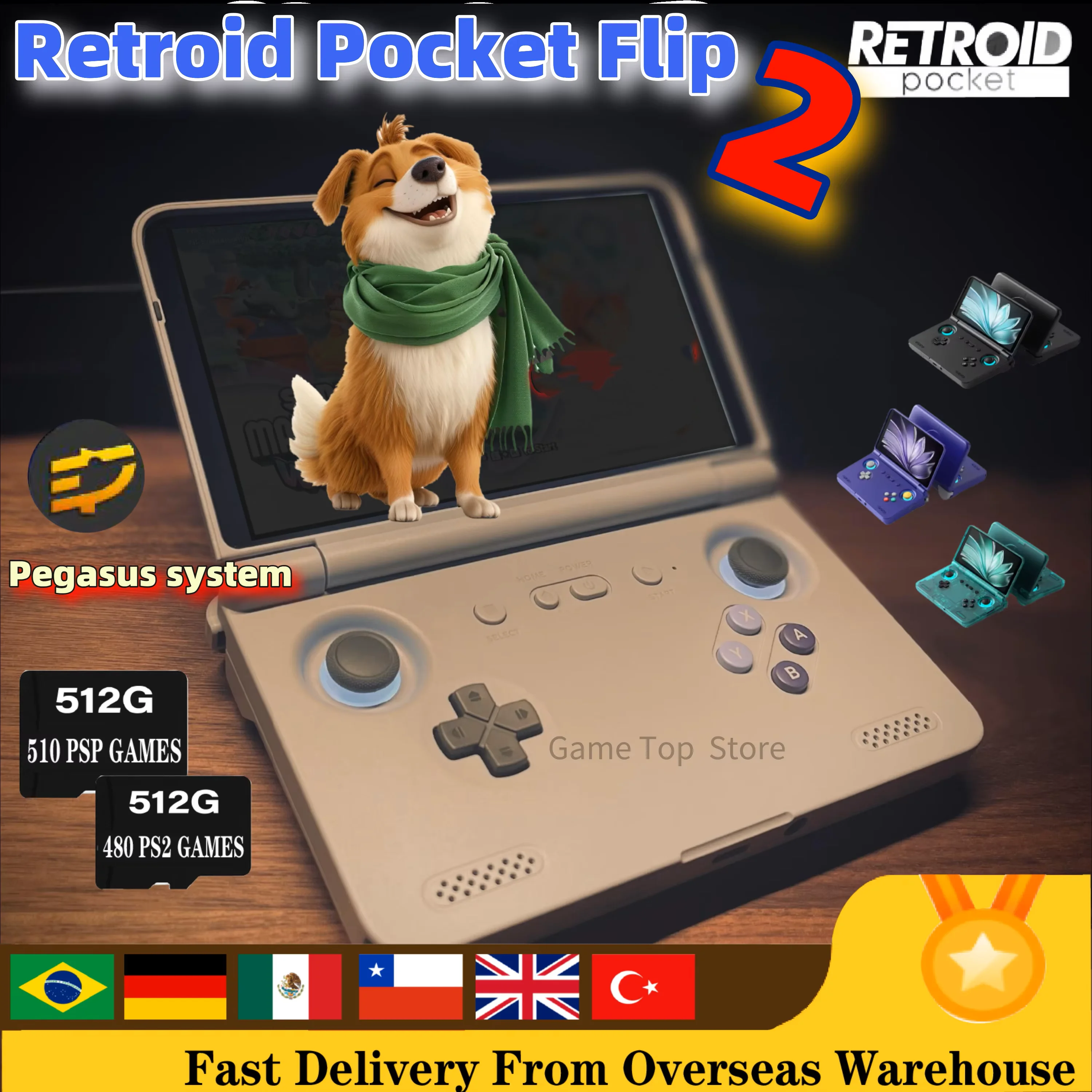 Retroid Pocket Flip 2 RP Flip 2 Retro Handheld Game Console