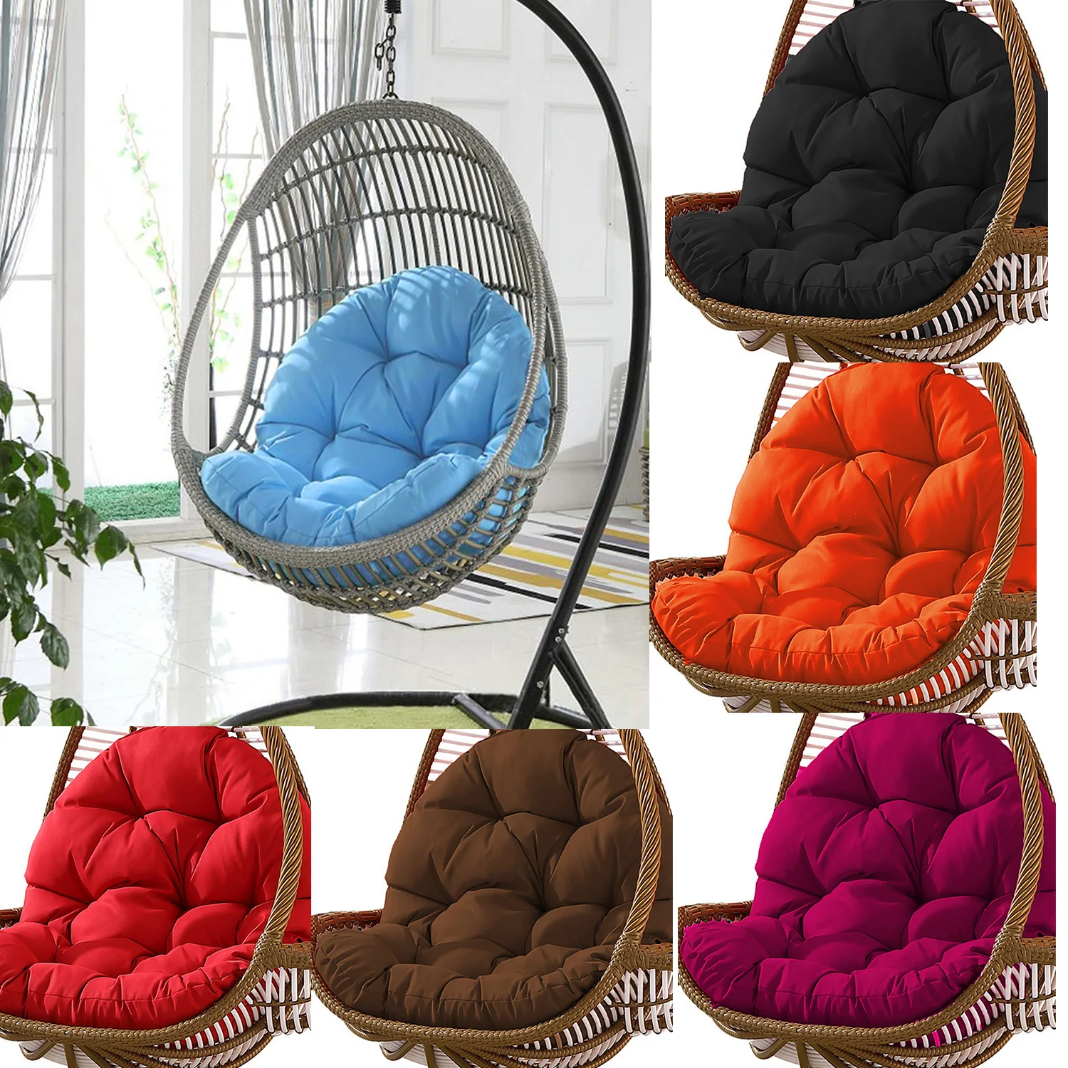 Swing Hanging Basket Seat Cushion Thickened Hanging Egg Hammock Chair Pads for Home Patio Garden 31 x 47 inch