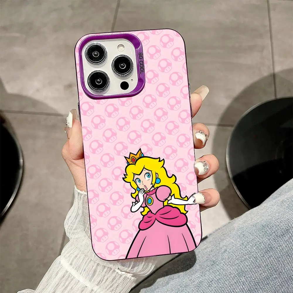 Anime Princess Peach Purple Translucent Mobile Phone Case Cover