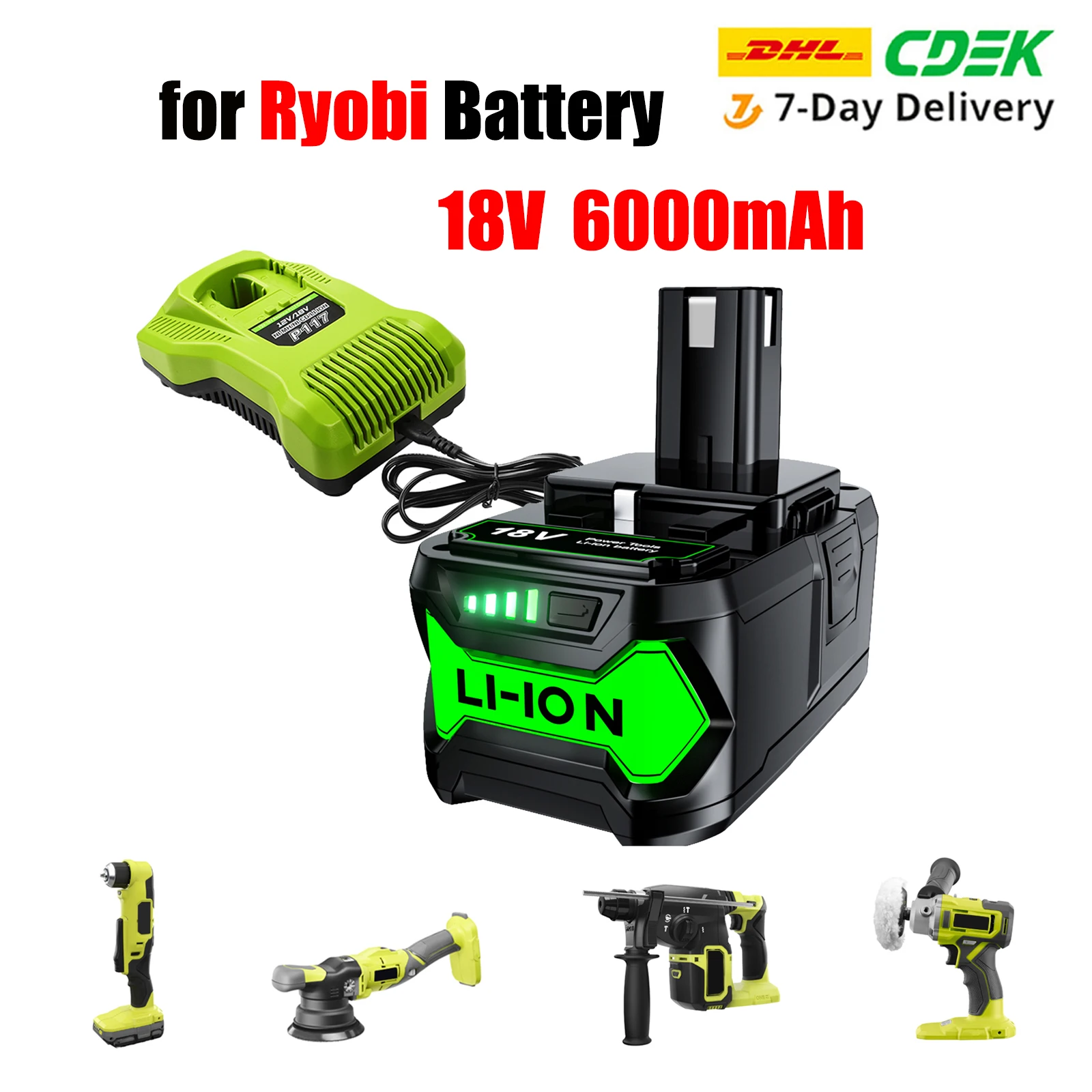 9000Mah Per Ryobi 18V Batteria Sostitutiva Agli Ioni Di Litio Per Batterie Per Utensili Elettrici Ryobi P108 P107 P105 P104 P103 P102 Rb18L25