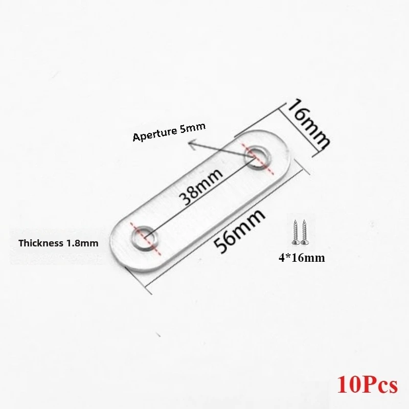 Stainless steel flat straight braces screw brackets repair plates fixed connection plates furniture 10-piece set stainless steel angle bracket,furniture hardware,angle bracket,angled furniture hardware