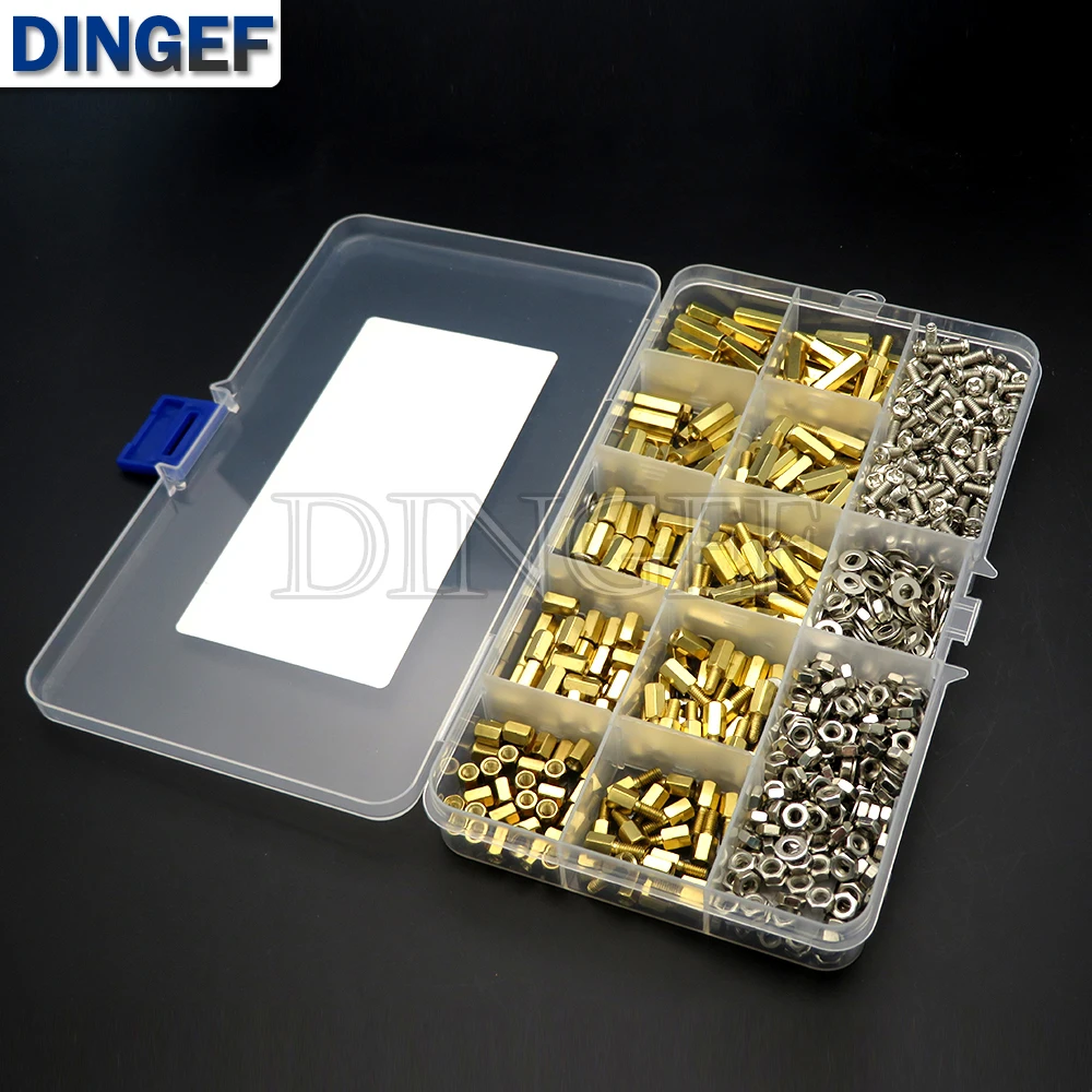 100Pcs Hex Standoff Brass M3 Copper Column Type Single Head Hex Nuts Assortment Set Isolated Column Nut Replacement Kits For PCB Bboards(M3*6