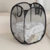 1pc-Folding Dirty Laundry Sorting Basket Washing FrameBathroomCloth MeshStorage BagFrame Bucket LaundryOrganizers Storage Pouch 4