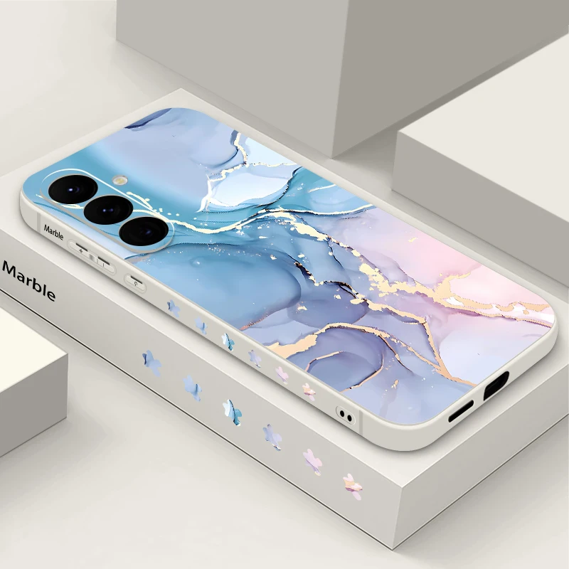 Elegant Marble Watercolor Silicone Shockproof Phone Case