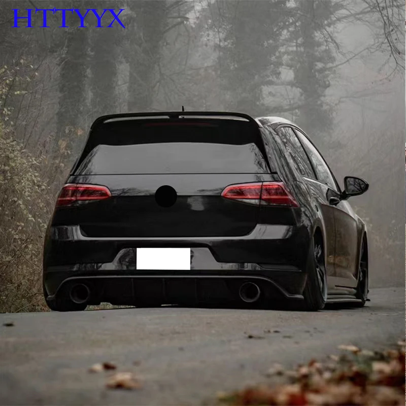Glossy Black Rear Bumper Reflector Honeycomb Double-Sided Tape Mounting For Volkswagen Golf 6/7/7.5/8 GTI R Standard 2009-