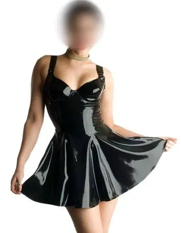 

Сексуальные черные латексные плиссированные платья без рукавов с молнией сзади и 3D настраиваемая Клубная одежда для женщин