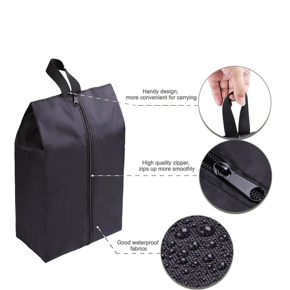 2/4-Pack Portable Waterproof Nylon Shoe Bags – Zippered Travel Organizer 5