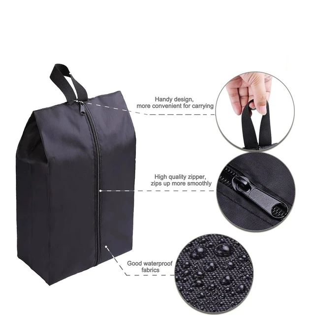 2/4-Pack Portable Waterproof Nylon Shoe Bags – Zippered Travel Organizer 5