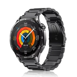 Elegant 22mm Stainless Steel Watch Strap - Premium Metal Business Bracelet for Huawei GT5 46mm (Black 2)