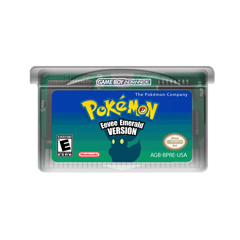 New Pokemon Nostalgia GBA Game Cards Eevee Emerald Stone