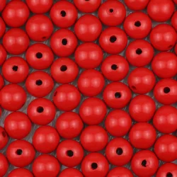 Vibrant 20mm Round Wooden Beads for Handmade Jewelry and DIY Crafts (Red)